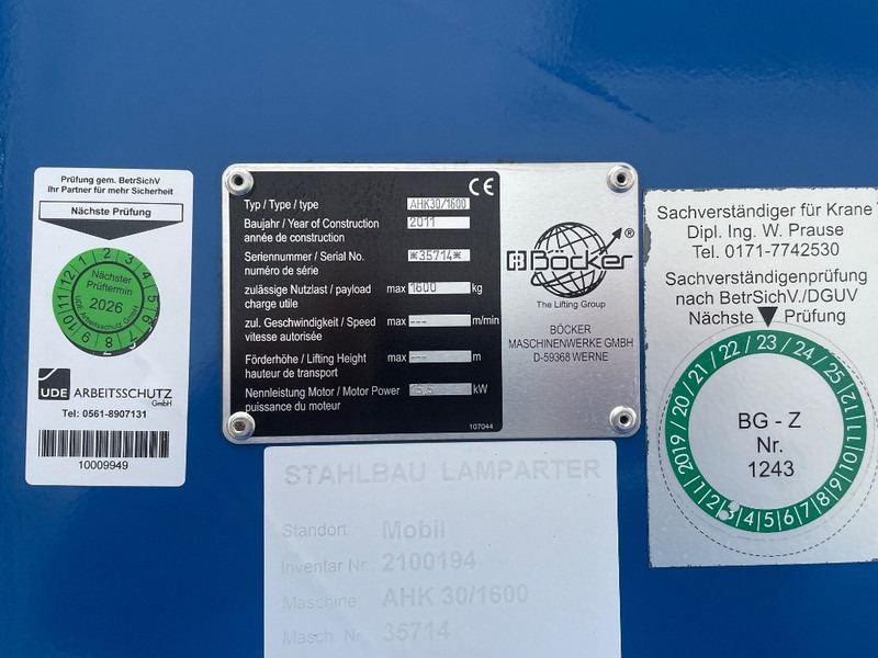 Böcker AHK 30/1600 - Grúa todo terreno: foto 3 Böcker AHK 30/1600 - Grúa todo terreno: foto 3