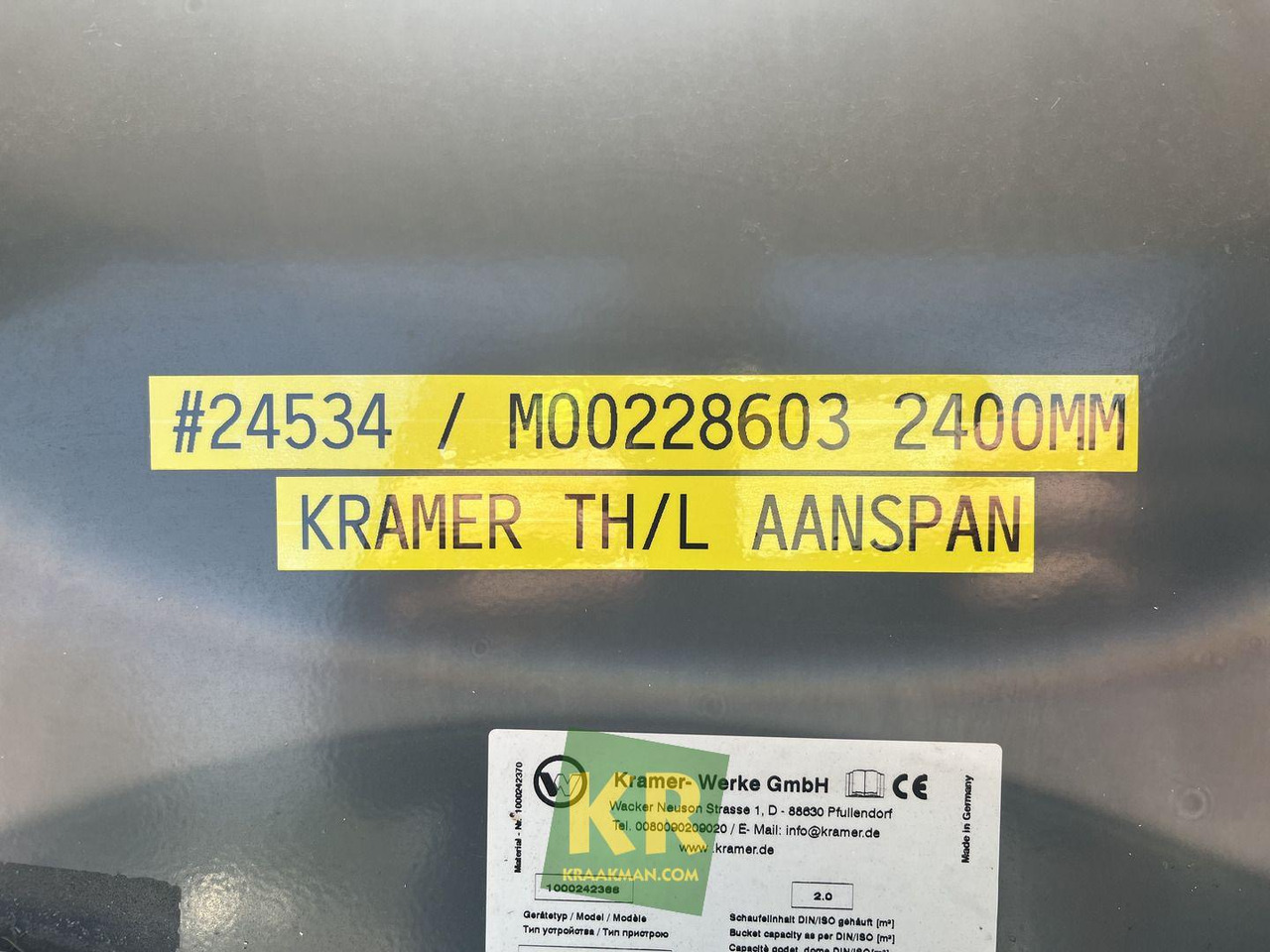Kramer 2400 HVF GRONDBAK - Cazo cargador para Maquinaria de construcción: foto 5 Kramer 2400 HVF GRONDBAK - Cazo cargador para Maquinaria de construcción: foto 5