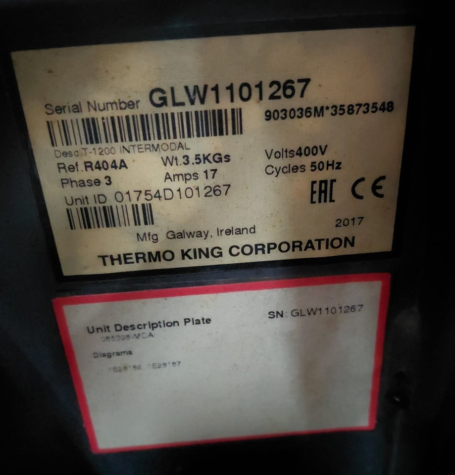 Thermo King T-1200 S/N : GLW1101267 - Refrigerador: foto 2 Thermo King T-1200 S/N : GLW1101267 - Refrigerador: foto 2