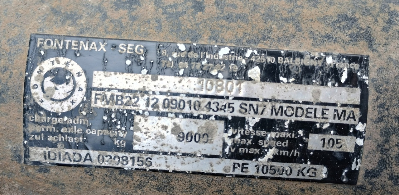 FONTENAX AXLE FONTENAX FMB22 SN7 AXLE, SEMITRAILER, TRAILER - Suspensión para Remolque: foto 3 FONTENAX AXLE FONTENAX FMB22 SN7 AXLE, SEMITRAILER, TRAILER - Suspensión para Remolque: foto 3