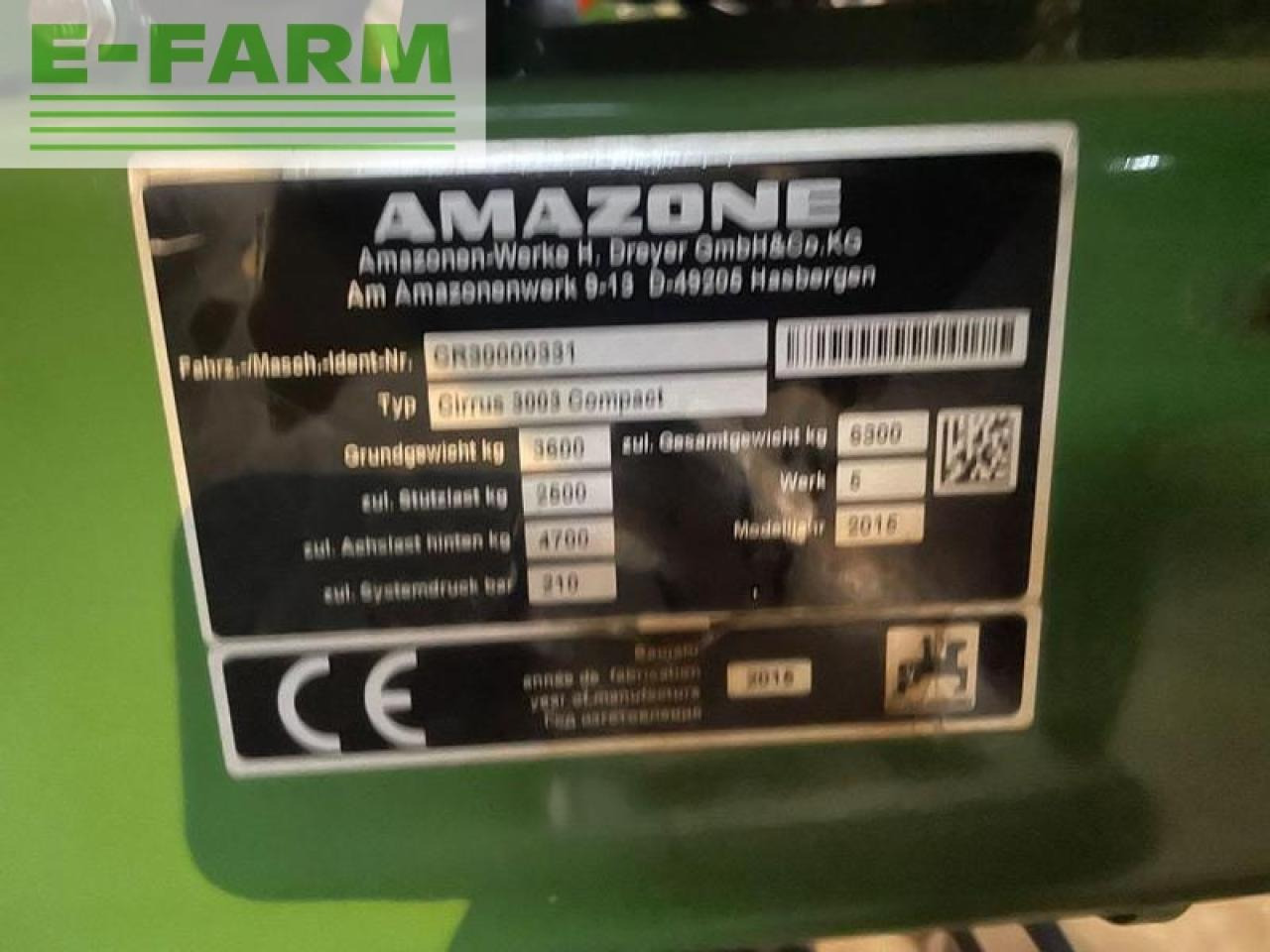 Amazone cirrus 3003 compact - Sembradora: foto 4 Amazone cirrus 3003 compact - Sembradora: foto 4