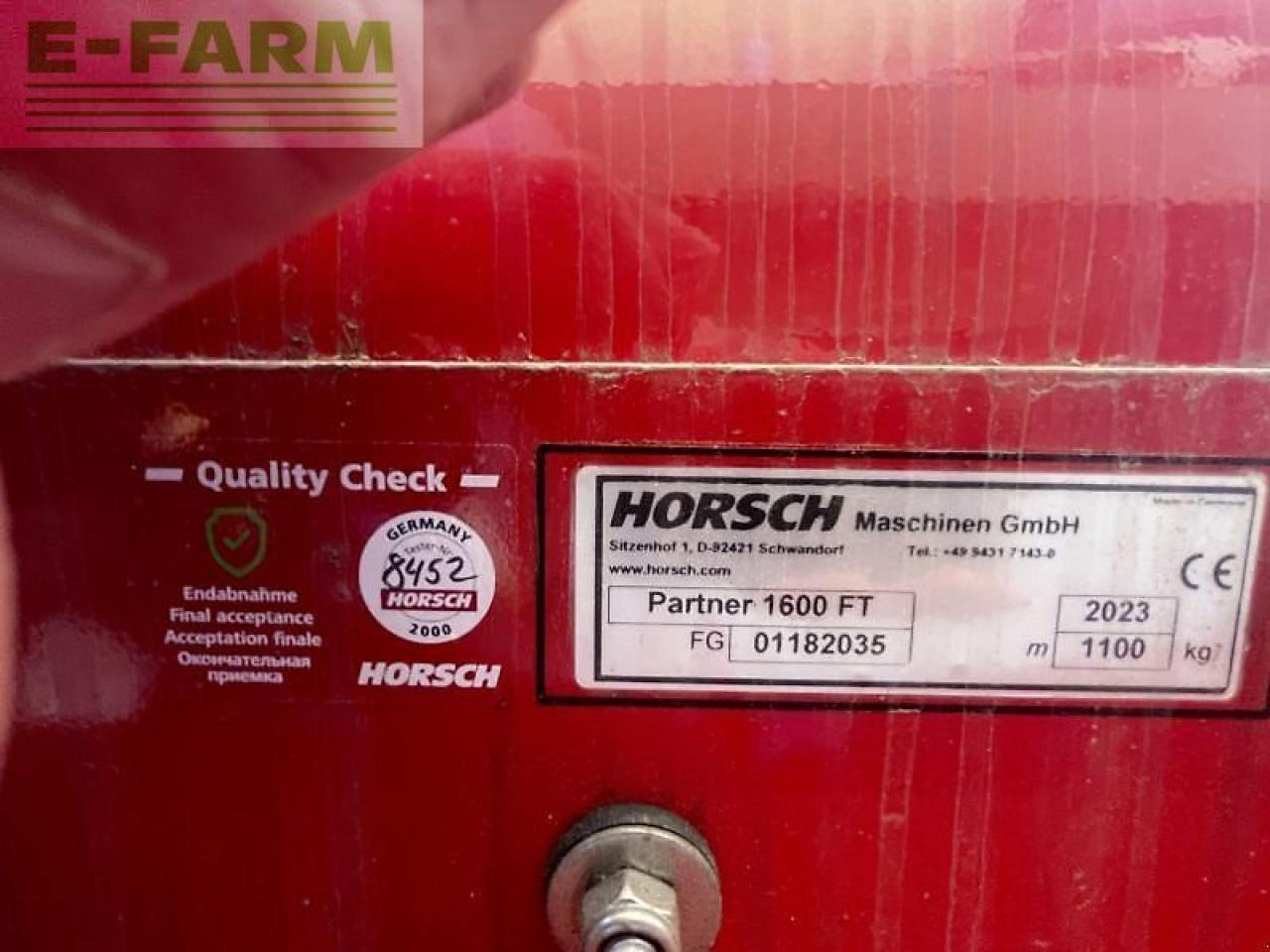 Horsch partner fronttank 1600 - Sembradora: foto 5 Horsch partner fronttank 1600 - Sembradora: foto 5
