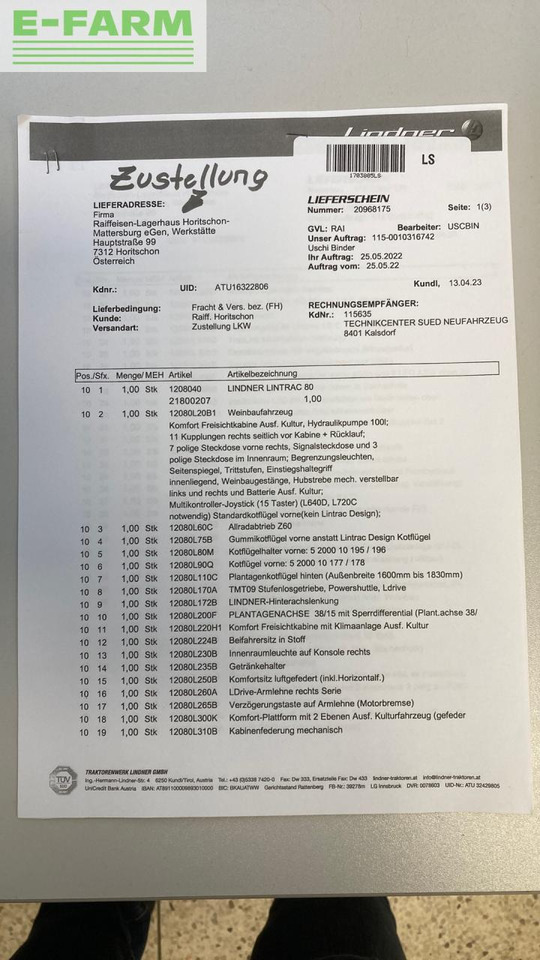 Tractor Lindner Lintrac 80: foto 29 Tractor Lindner Lintrac 80: foto 29