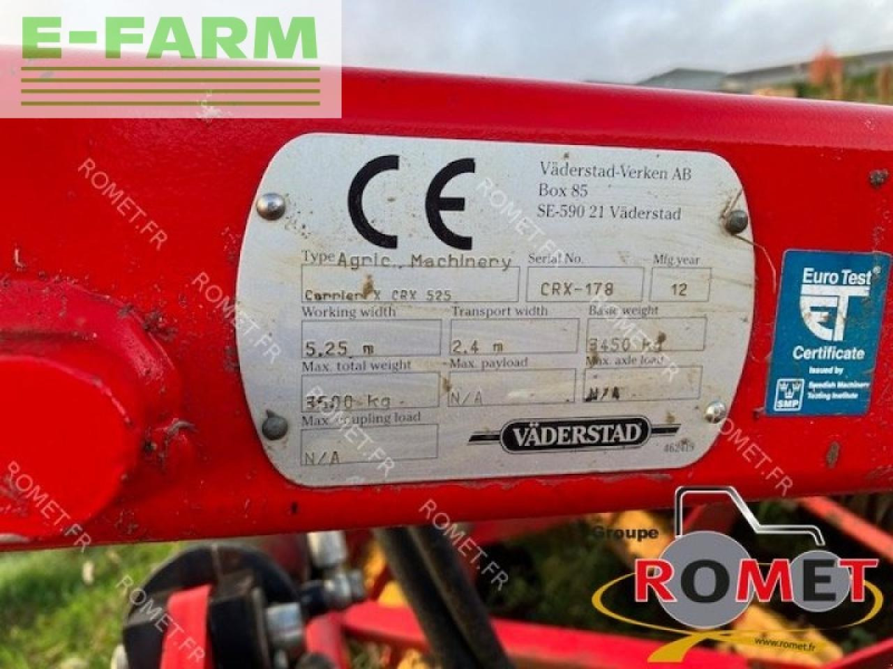 Väderstad x 525 - Cultivador: foto 5 Väderstad x 525 - Cultivador: foto 5