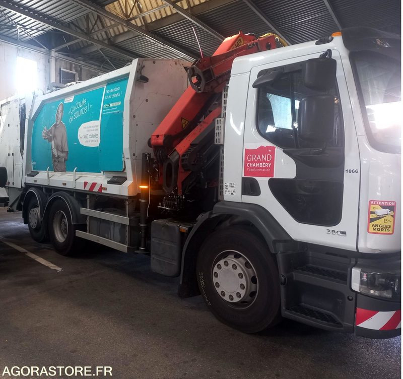 BOM GRUE Renault PREMIUM 26T / benne Geesinknorba grue Palfinger (ref. BT66) - Camión de basura: foto 2 BOM GRUE Renault PREMIUM 26T / benne Geesinknorba grue Palfinger (ref. BT66) - Camión de basura: foto 2
