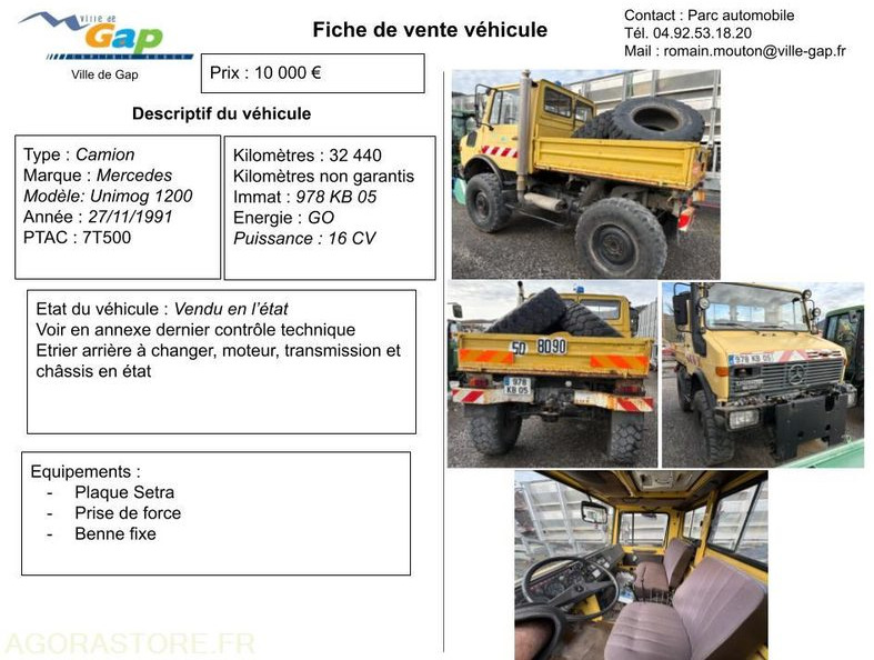CAMION MERCEDES UNIMOG 1200 - Camión caja abierta: foto 1 CAMION MERCEDES UNIMOG 1200 - Camión caja abierta: foto 1