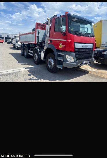 PORTEUR DAF 8X4 BIBENNE GRUE - 2017 - 198000 Kms - Camión: foto 1 PORTEUR DAF 8X4 BIBENNE GRUE - 2017 - 198000 Kms - Camión: foto 1