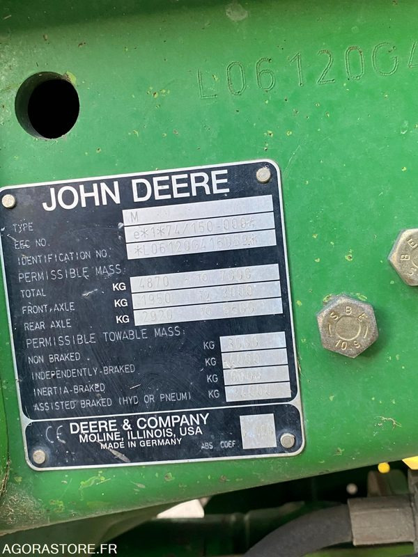 Tracteur John Deere 6120 avec fourche et godet griffe - Tractor: foto 4 Tracteur John Deere 6120 avec fourche et godet griffe - Tractor: foto 4