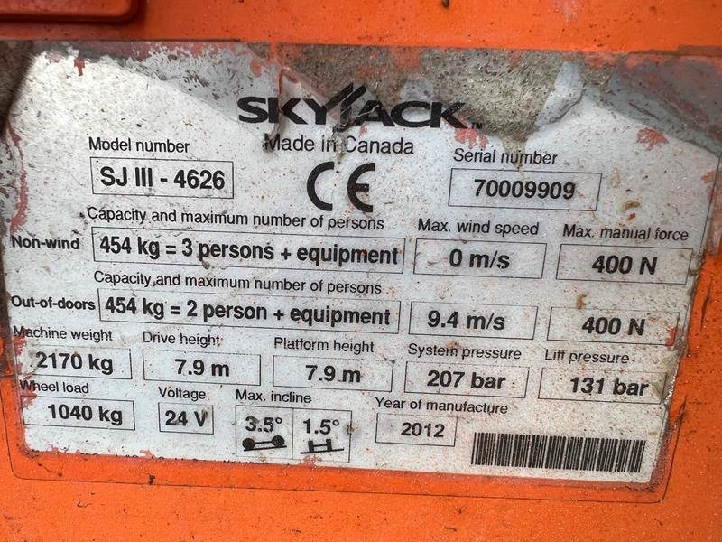 Plataforma de tijeras Skyjack SJ4626 elektro 10m (1609): foto 11