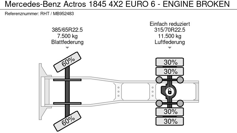 Cabeza tractora Mercedes-Benz Actros 1845 4X2 EURO 6 - ENGINE BROKEN: foto 18 Cabeza tractora Mercedes-Benz Actros 1845 4X2 EURO 6 - ENGINE BROKEN: foto 18