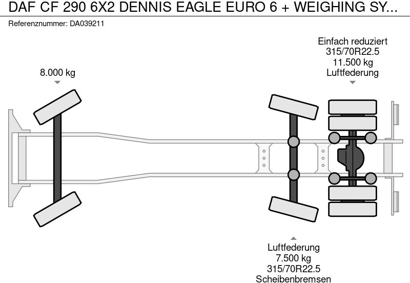 Camión de basura DAF CF 290 6X2 DENNIS EAGLE EURO 6 + WEIGHING SYSTEM: foto 15