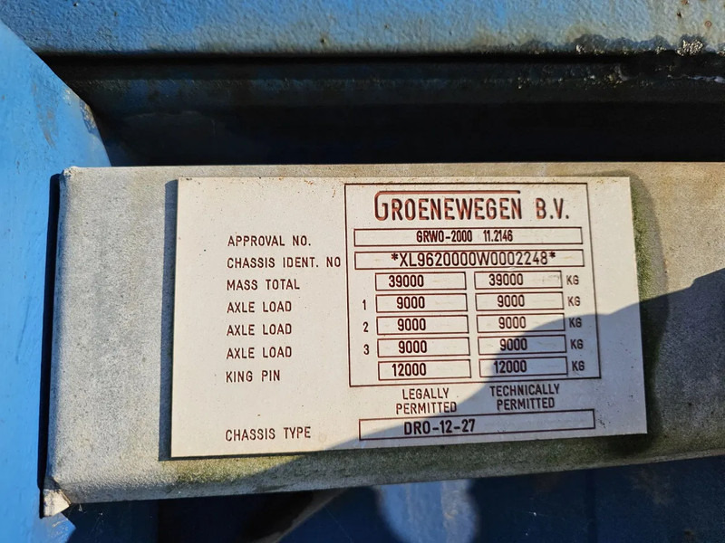 Semirremolque plataforma/ Caja abierta Groenewegen BPW - DRUM - 5980KG!: foto 12