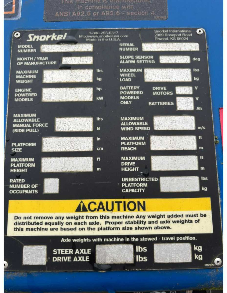Plataforma elevadora 2008 SNORKEL AB-85RJDDZ AERIAL PLATFORM: foto 47