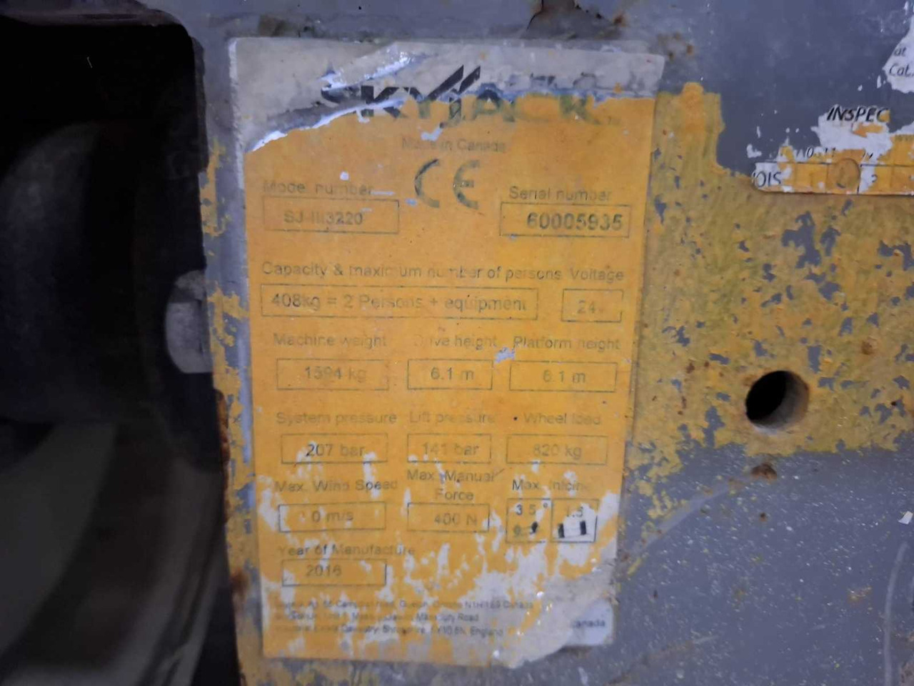 Plataforma elevadora 2016 SKYJACK SJ3220 AERIAL PLATFORM: foto 8