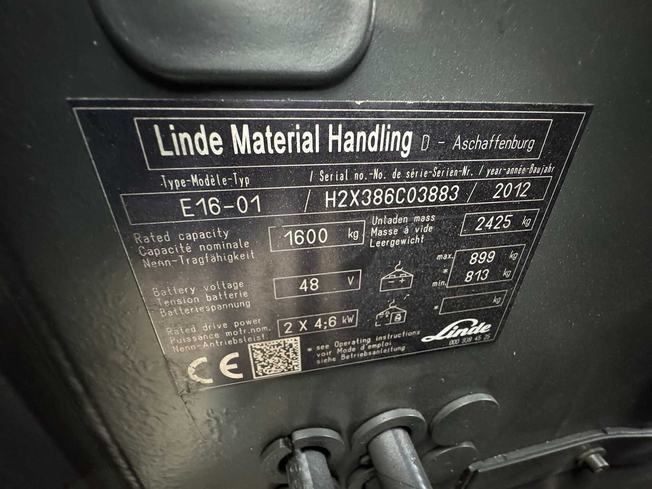 Carretilla elevadora 40/2023 SERVICE + UVV 09/2026 LINDE E16 1,600KG TRIPLEX ELECTRIC FORKLIFT 12,719 HOURS: foto 22 Carretilla elevadora 40/2023 SERVICE + UVV 09/2026 LINDE E16 1,600KG TRIPLEX ELECTRIC FORKLIFT 12,719 HOURS: foto 22