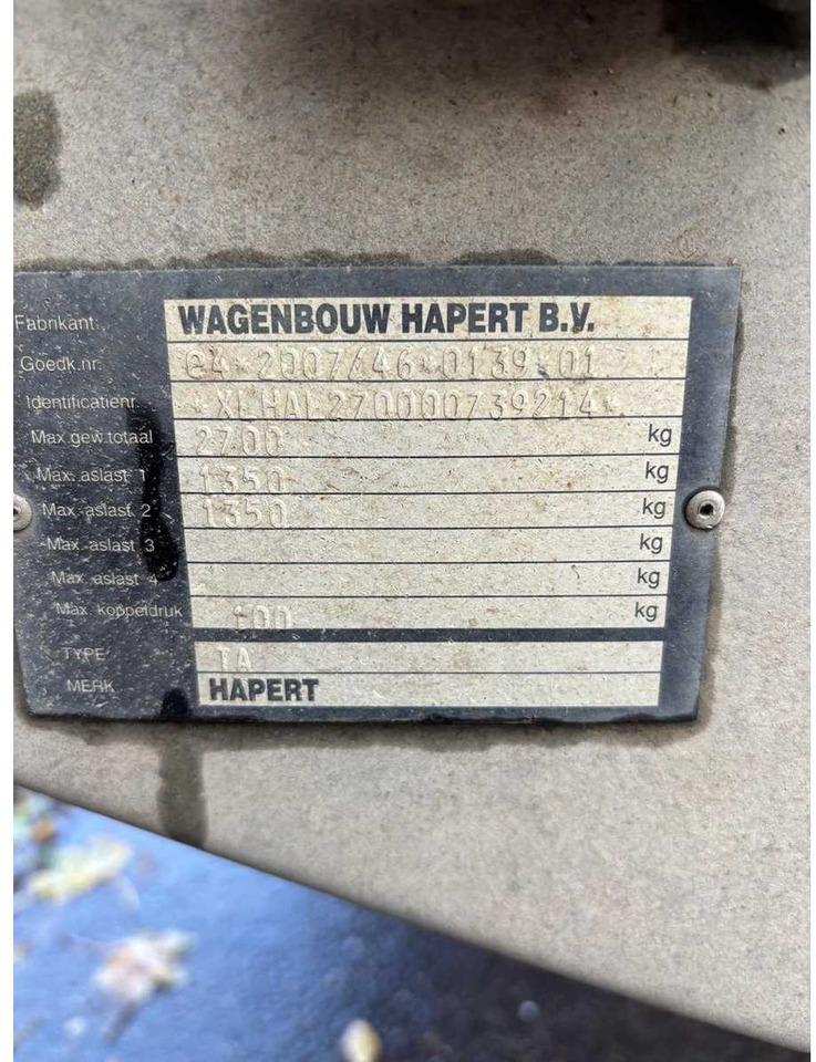 HAPERT - 2012 - 302 - CH1 - TRAILER - Remolque: foto 4 HAPERT - 2012 - 302 - CH1 - TRAILER - Remolque: foto 4