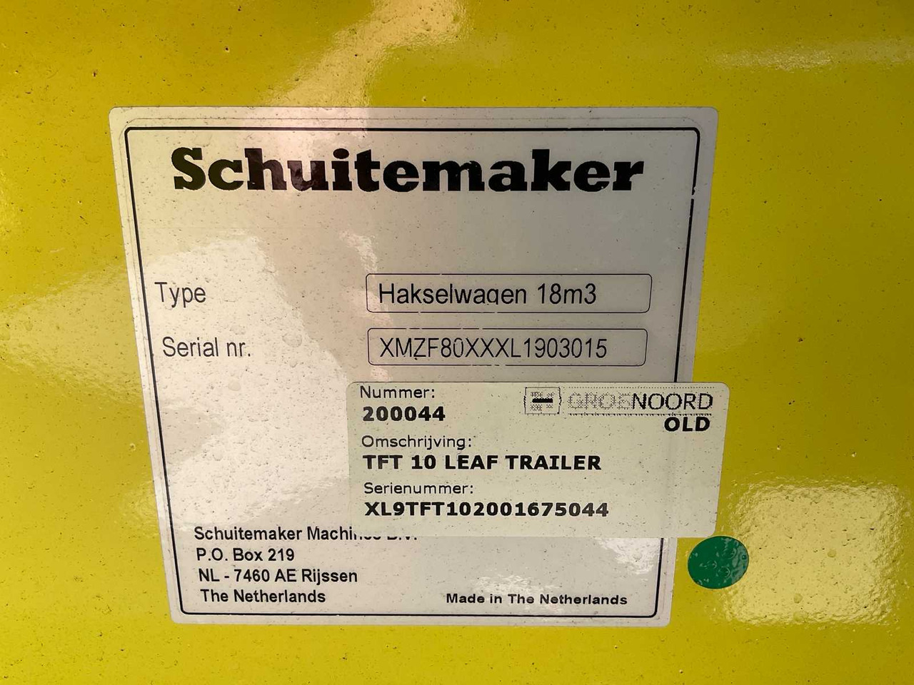 Remolque agrícola Schuitemaker TFT10 / 18m3: foto 25