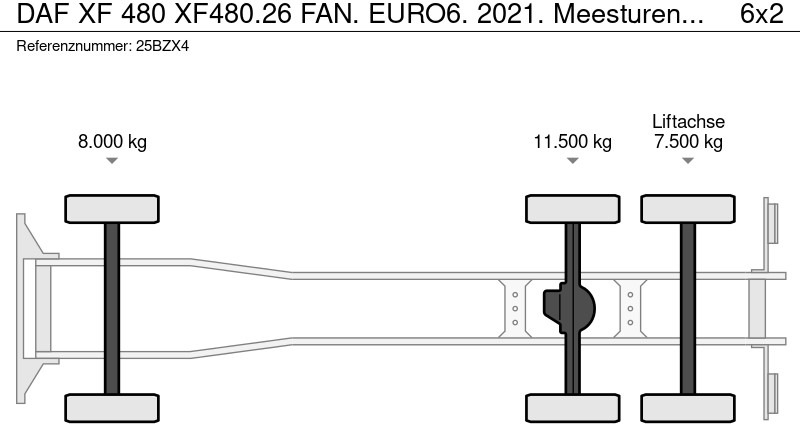 Camión chasis DAF XF 480 XF480.26 FAN. EURO6. 2021. Meesturende achteras!!: foto 12 Camión chasis DAF XF 480 XF480.26 FAN. EURO6. 2021. Meesturende achteras!!: foto 12