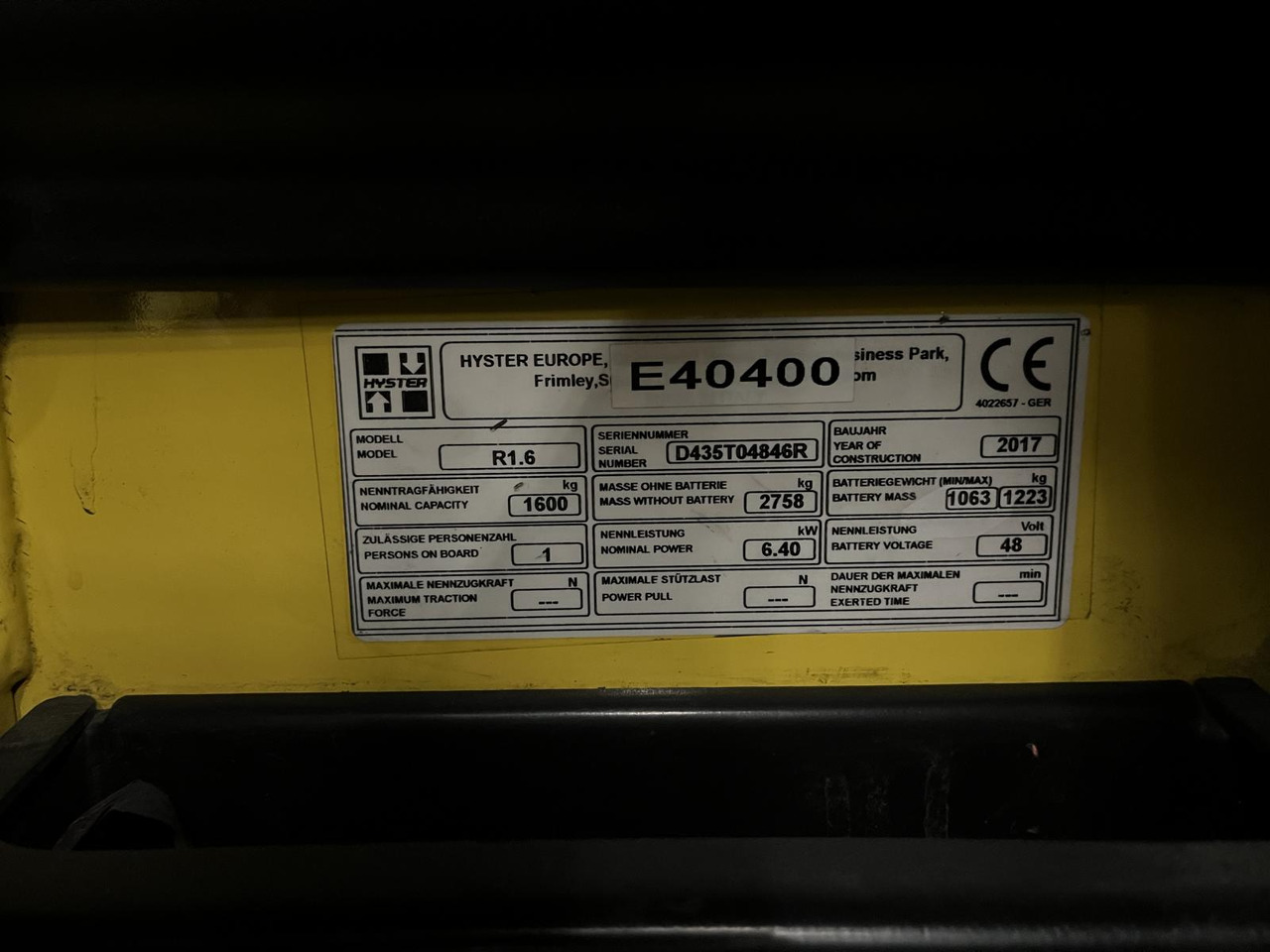 Retráctil Hyster R1.6: foto 7 Retráctil Hyster R1.6: foto 7