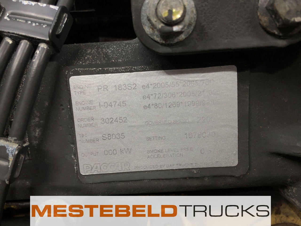 DAF Motor PR 183 S2 - Motor para Camión: foto 5 DAF Motor PR 183 S2 - Motor para Camión: foto 5