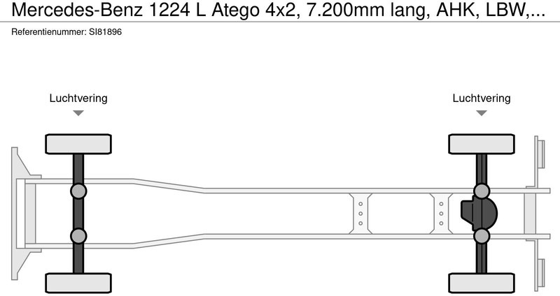 Camión lona Mercedes-Benz 1224 L Atego 4x2, 7.200mm lang, AHK, LBW, Euro 6: foto 17