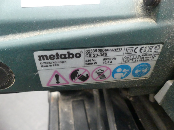 Tronçonneuse à métaux portative Metabo CS 23-355 - Máquina para metal: foto 4 Tronçonneuse à métaux portative Metabo CS 23-355 - Máquina para metal: foto 4