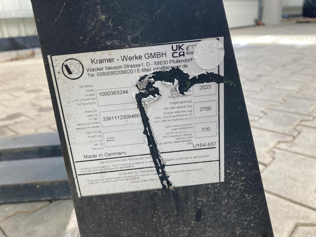 Kramer 1200 mm - Cazo: foto 4 Kramer 1200 mm - Cazo: foto 4