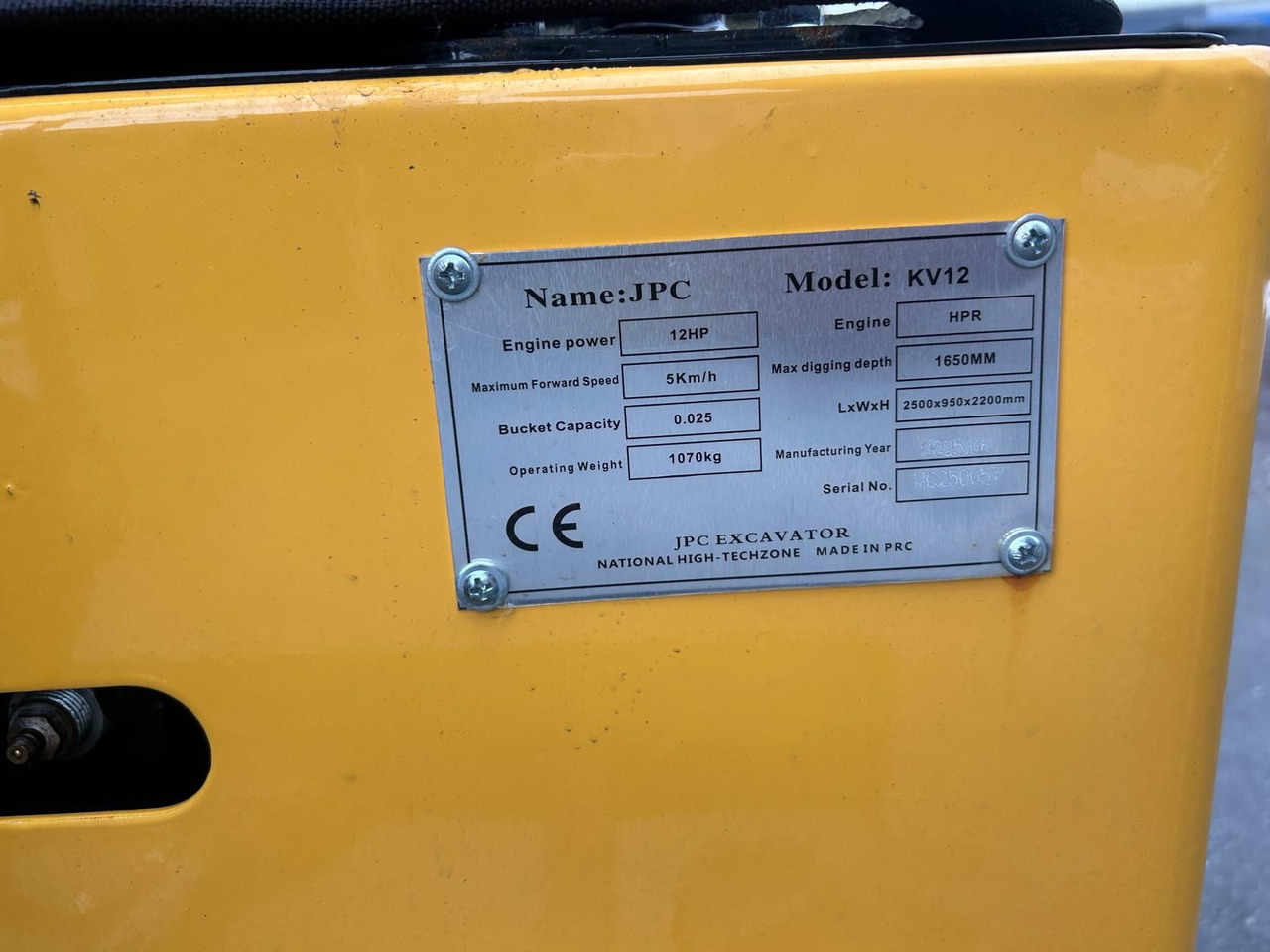 Minibagger JPC KV12 - Miniexcavadora: foto 5 Minibagger JPC KV12 - Miniexcavadora: foto 5