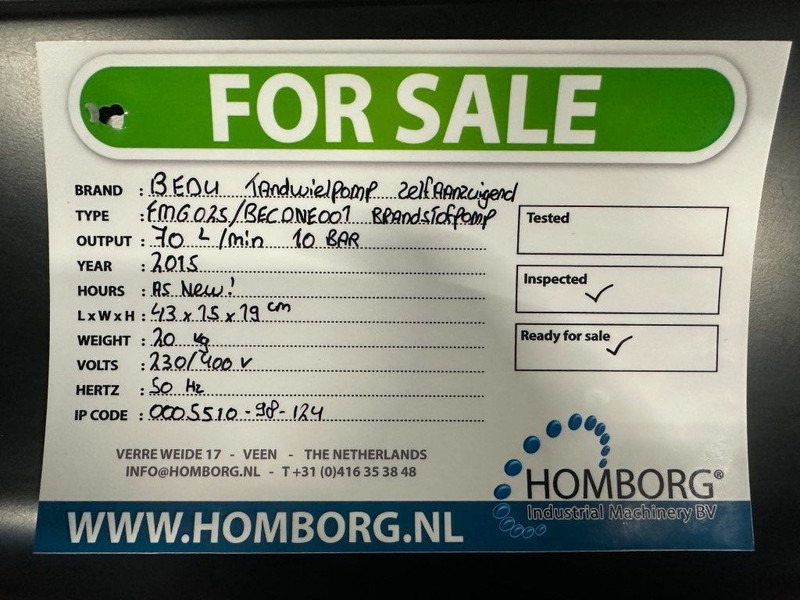 Bomba de agua BEDU FMG025/BECDNE001 Tandwielpomp Zelfaanzuigend Brandstofpomp 70 L / min 10 Bar: foto 9 Bomba de agua BEDU FMG025/BECDNE001 Tandwielpomp Zelfaanzuigend Brandstofpomp 70 L / min 10 Bar: foto 9