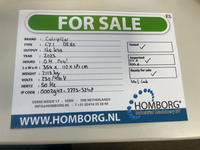 Generador industriale nuevo Caterpillar C7.1 165 kVA Supersilent generatorset New !: foto 19 Generador industriale nuevo Caterpillar C7.1 165 kVA Supersilent generatorset New !: foto 19