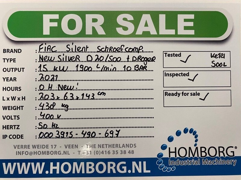 Fiac New Silver D 20 / 500 Silent 15 kW 1900 L / min 10 Bar Elektrische Schroefcompressor met ketel en droger - Compresor de aire: foto 2 Fiac New Silver D 20 / 500 Silent 15 kW 1900 L / min 10 Bar Elektrische Schroefcompressor met ketel en droger - Compresor de aire: foto 2
