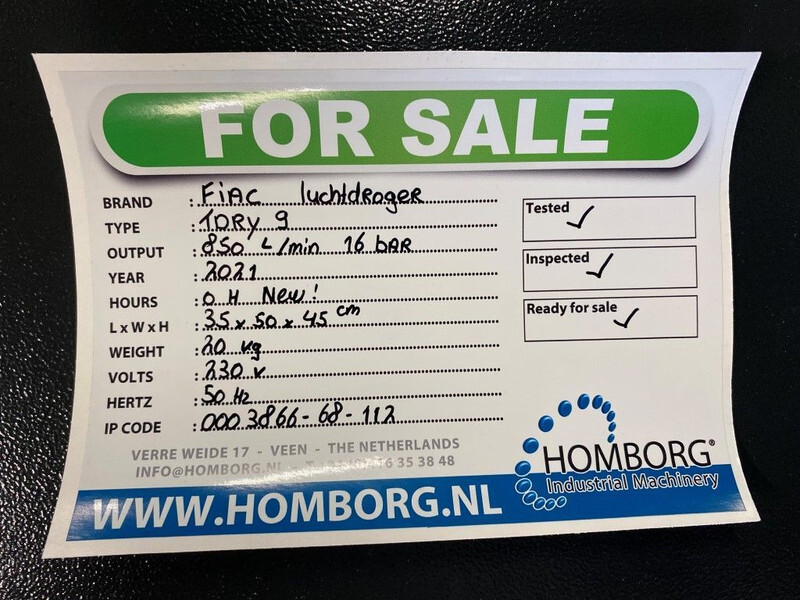 Compresor de aire nuevo Fiac TDRY 9 luchtdroger 850 L / min 16 bar Airdryer New !: foto 11 Compresor de aire nuevo Fiac TDRY 9 luchtdroger 850 L / min 16 bar Airdryer New !: foto 11