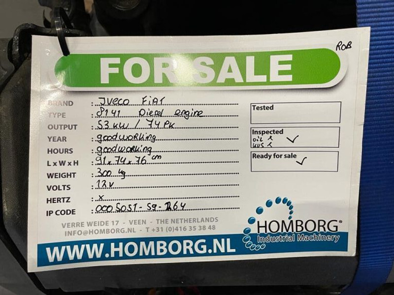 Motor para Camión Iveco Fiat 8141 Diesel Motor 4 cilinder 53 kW / 74 PK Diesel Engine: foto 10 Motor para Camión Iveco Fiat 8141 Diesel Motor 4 cilinder 53 kW / 74 PK Diesel Engine: foto 10