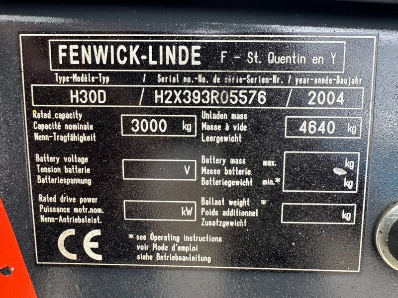 Linde H30D 3 ton Duplex Sideshift Diesel Heftruck - Carretilla elevadora diésel: foto 5 Linde H30D 3 ton Duplex Sideshift Diesel Heftruck - Carretilla elevadora diésel: foto 5