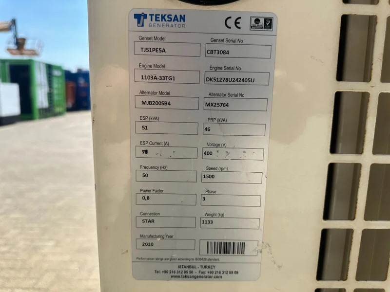 Perkins 1103A-33TG1 Marelli Teksan 51 kVA Silent generatorset 538 hours ! - Generador industriale: foto 4 Perkins 1103A-33TG1 Marelli Teksan 51 kVA Silent generatorset 538 hours ! - Generador industriale: foto 4