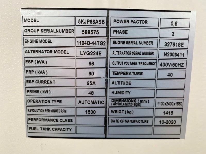 Generador industriale nuevo Perkins 66 kVA Silent generatorset New !: foto 14