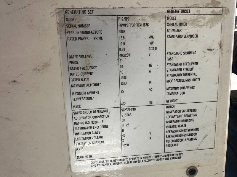 Hidrolimpiadora Perkins DIBO IBH-M 20015 Hogedruk unit 200 Bar 15 L / min Mobiele Aanhanger 12.5 kVA aggregaat: foto 8 Hidrolimpiadora Perkins DIBO IBH-M 20015 Hogedruk unit 200 Bar 15 L / min Mobiele Aanhanger 12.5 kVA aggregaat: foto 8