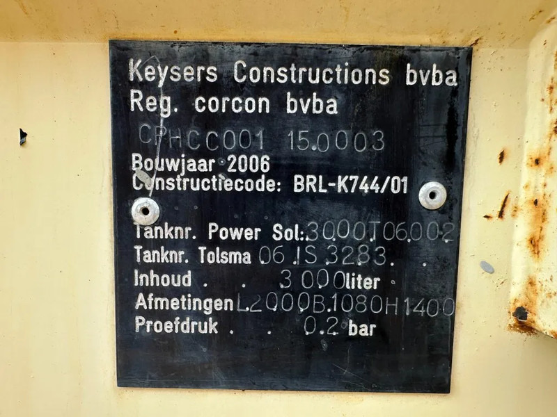 Tanque de almacenamiento Tolsma Kiwa IBC 3000 liter Dieseltank Milieutank: foto 9
