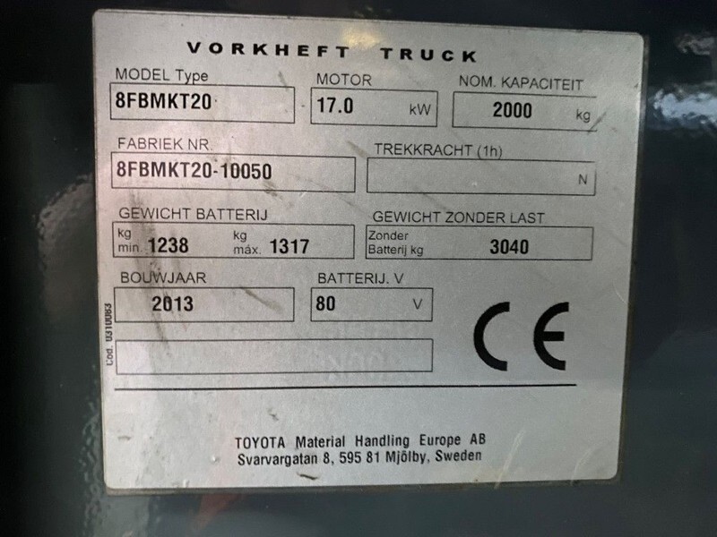 Toyota 2 ton Traigo 20 Duplex Sideshift Elektra Heftruck - Carretilla elevadora eléctrica: foto 5 Toyota 2 ton Traigo 20 Duplex Sideshift Elektra Heftruck - Carretilla elevadora eléctrica: foto 5
