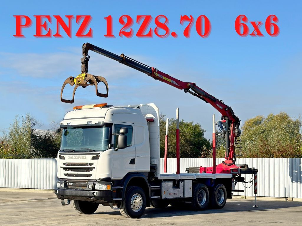 Scania G490* HOLZTRANSPORTER * PENZ 12Z8.70* 6x6 - Camión grúa: foto 1 Scania G490* HOLZTRANSPORTER * PENZ 12Z8.70* 6x6 - Camión grúa: foto 1