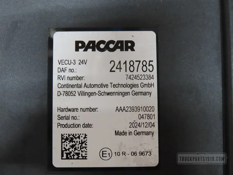 DAF 2418785 VECU Regeleenheid - Unidad de control para Camión: foto 2 DAF 2418785 VECU Regeleenheid - Unidad de control para Camión: foto 2