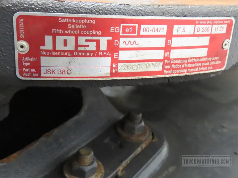 Jost Jost JSK 38C Opleggersch.3.5" - Bastidor/ Chasis para Camión: foto 2 Jost Jost JSK 38C Opleggersch.3.5" - Bastidor/ Chasis para Camión: foto 2