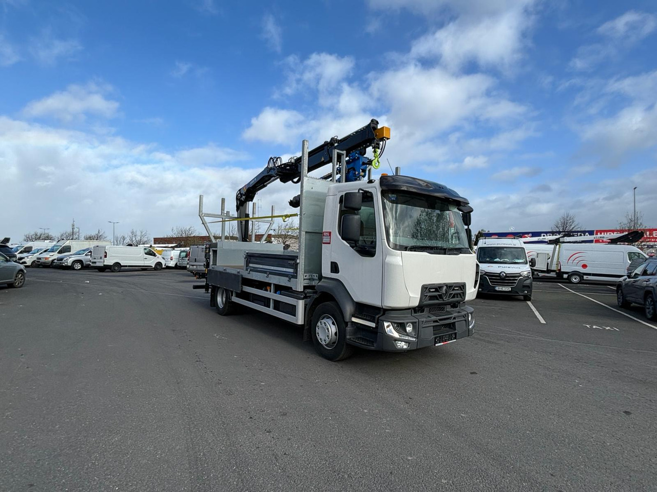 Camión caja abierta, Camión grúa Renault Trucks D 14 Flatbed drop side poling truck: foto 19
