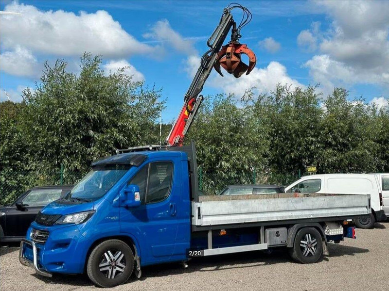 Fiat Ducato 2.3 Flatbed + crane - Camión caja abierta, Camión grúa: foto 1 Fiat Ducato 2.3 Flatbed + crane - Camión caja abierta, Camión grúa: foto 1