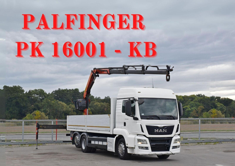 MAN TGS 26.440 * PRITSCHE 6,90 m + PK 16001 - K - Camión caja abierta, Camión grúa: foto 1 MAN TGS 26.440 * PRITSCHE 6,90 m + PK 16001 - K - Camión caja abierta, Camión grúa: foto 1