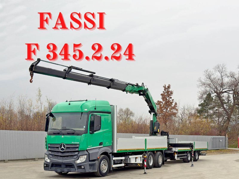 Mercedes-Benz ACTROS 2645 * FASSI F 345.24 + FUNK + Anhänger - Camión caja abierta, Camión grúa: foto 1 Mercedes-Benz ACTROS 2645 * FASSI F 345.24 + FUNK + Anhänger - Camión caja abierta, Camión grúa: foto 1