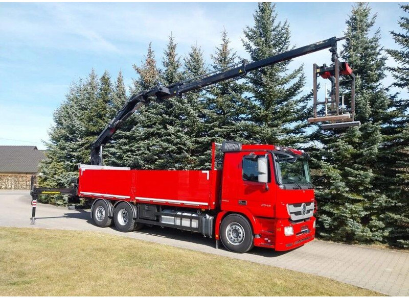 Mercedes-Benz Actros 2546 6x2 Flatbed + Crane HIAB 166 K + RC - Camión caja abierta, Camión grúa: foto 2 Mercedes-Benz Actros 2546 6x2 Flatbed + Crane HIAB 166 K + RC - Camión caja abierta, Camión grúa: foto 2