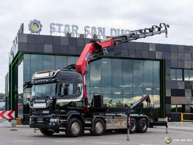 Scania R580 8x4 HMF 5020-K6, JOAB L20 5200AK Hooklift - Camión multibasculante, Camión grúa: foto 1 Scania R580 8x4 HMF 5020-K6, JOAB L20 5200AK Hooklift - Camión multibasculante, Camión grúa: foto 1