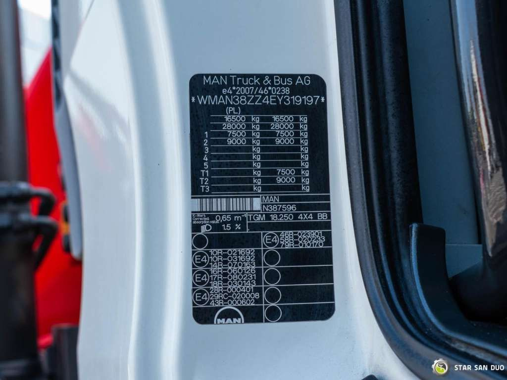 Camión grúa MAN  TGM 18.250 4x4 Fassi F215A.0.23 Active HDS Cran: foto 25