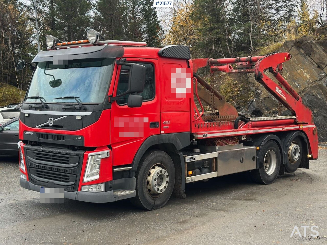 Volvo FM 410 liftdumper 6x2 m/ Laxo påbygg, utskyt og rotator. - Camión portacontenedor de cadenas: foto 1 Volvo FM 410 liftdumper 6x2 m/ Laxo påbygg, utskyt og rotator. - Camión portacontenedor de cadenas: foto 1